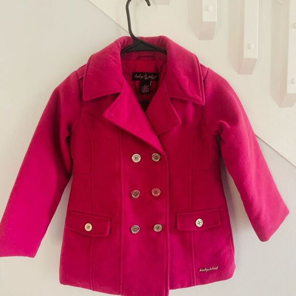 Vintage Baby Phat Girls Pink Peacoat Winter Dress Coat Size 6X